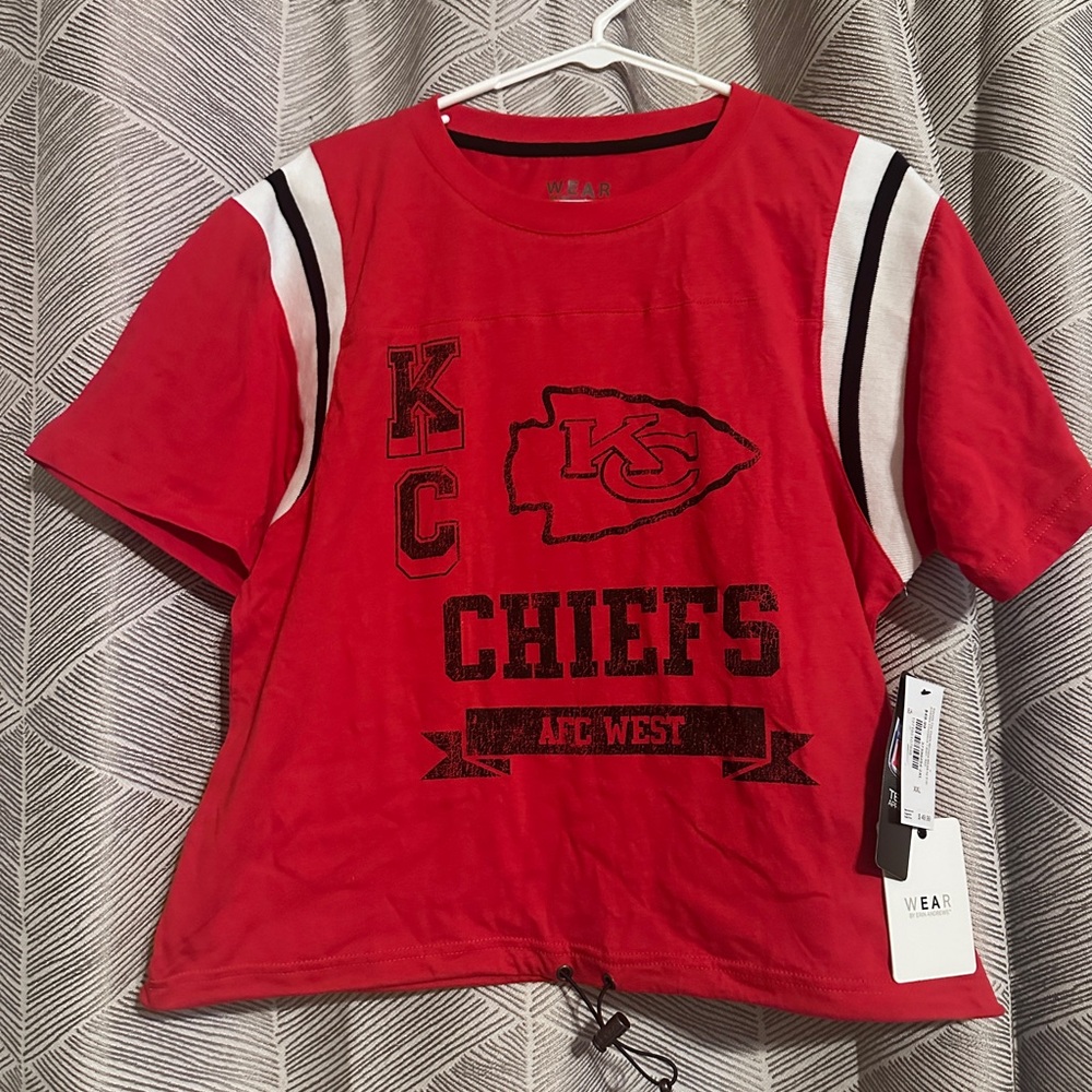 NWT XXL WEAR by Erin Andrews Kansas City Chiefs Womens Red Short Sleeve T-Shirt